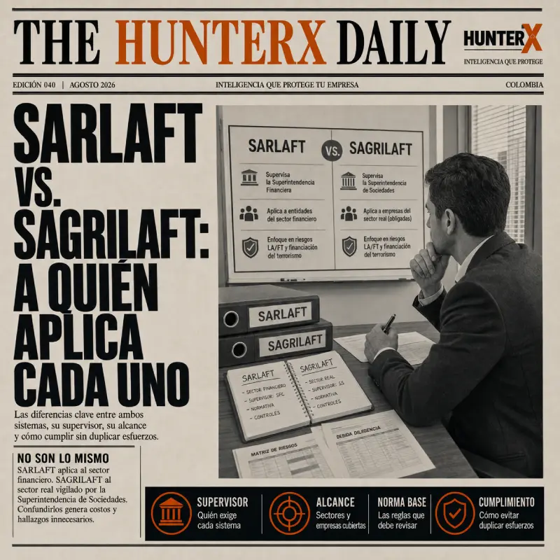 Home 34 Diferencias entre SARLAFT y SAGRILAFT en Colombia, empresas obligadas, supervisores y cumplimiento